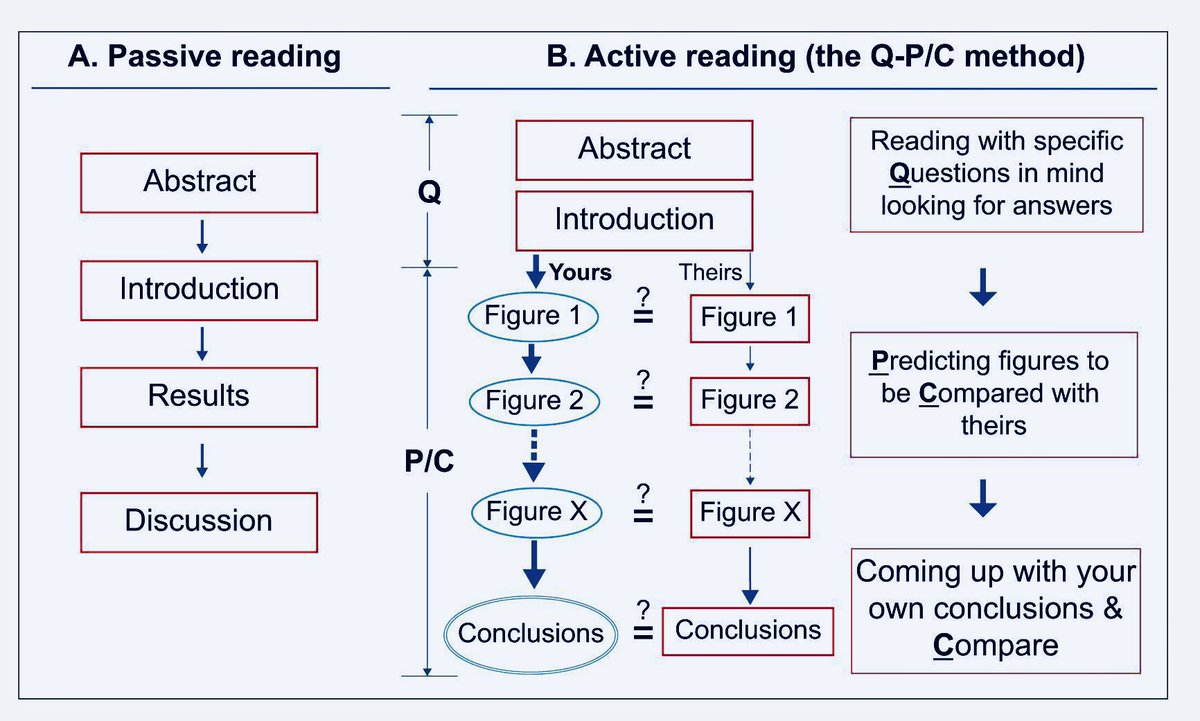 📚 ¡Potencia tu lectura crítica con el método Q-P/C para artículos científicos! 🧠

1️⃣ Comienza con el Resumen e Introducción, manteniendo preguntas específicas en mente.

2️⃣ Realiza una lectura activa, interactúa con el contenido.

3️⃣ Analiza las figuras, identifica patrones y