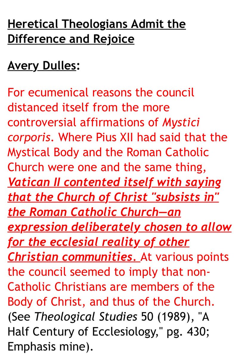 IAltare's tweet image. It’s not often you get a rebutting defeater for argument that exposes it as totally false, but I got one on Andy! See what he wrote about heretical V2 ecclesiology followed by his complete takedown by…Ratzinger and Avery Dulles!! I’m through with this guy now!