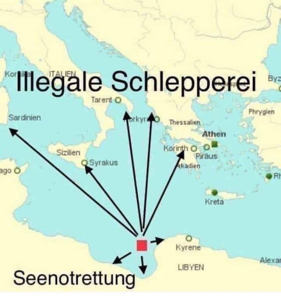 Nochmal für die geistig Zurückgebliebenen erklärt!

#Seenotrettung #Schlepperei