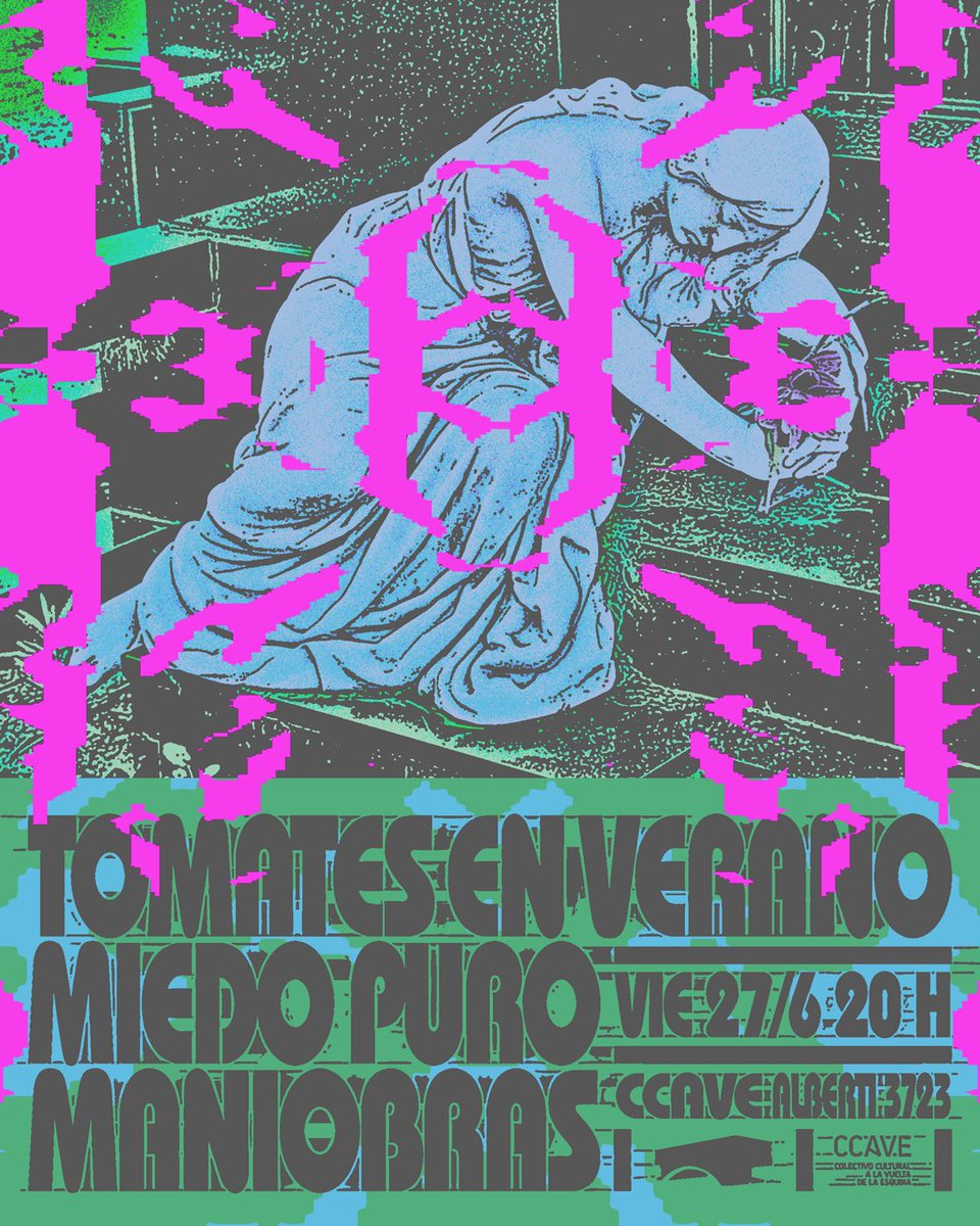 casadelpuente's tweet image. TOMATES EN VERANO - MIEDO PURO - MANIOBRAS  en vivo  esta noche! 20hs CCAVE 🚀 @TomatesEnVerano  @miedopuro_  Arte por @queridas_ 💜  TKTS  🎟️👉articket.com.ar/TOMATES-EN-VER…