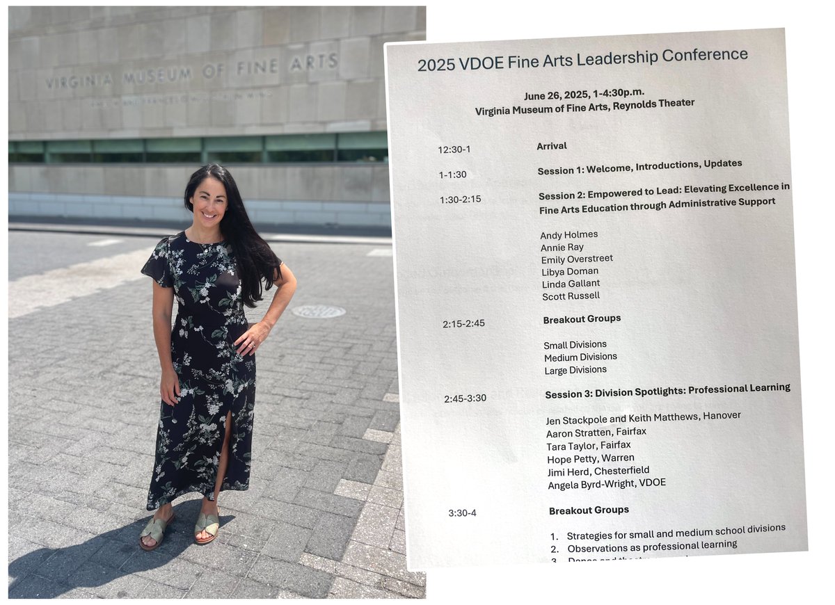 MrsOArtStudio's tweet image. Feeling so inspired by the passionate educators and creative energy at today’s VDOE Fine Arts Leadership Conference! It was an incredible honor to be invited to speak on a panel alongside such amazing educators and to share the power of arts in education. Grateful for the…