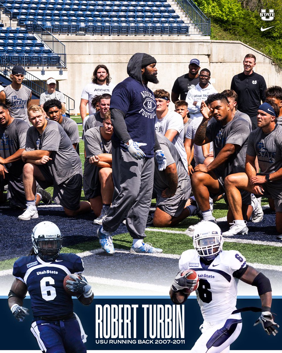 USU Football (@usufootball) on Twitter photo Always an honor to have an Aggie legend like <a href="/RobertJTurbin/">Robert โTurboโ Turbin</a> back at Merlin Olsen Field! ๐ค๐ซก
#AggiesAllTheWay Always an honor to have an Aggie legend like <a href="/RobertJTurbin/">Robert โTurboโ Turbin</a> back at Merlin Olsen Field! ๐ค๐ซก
#AggiesAllTheWay