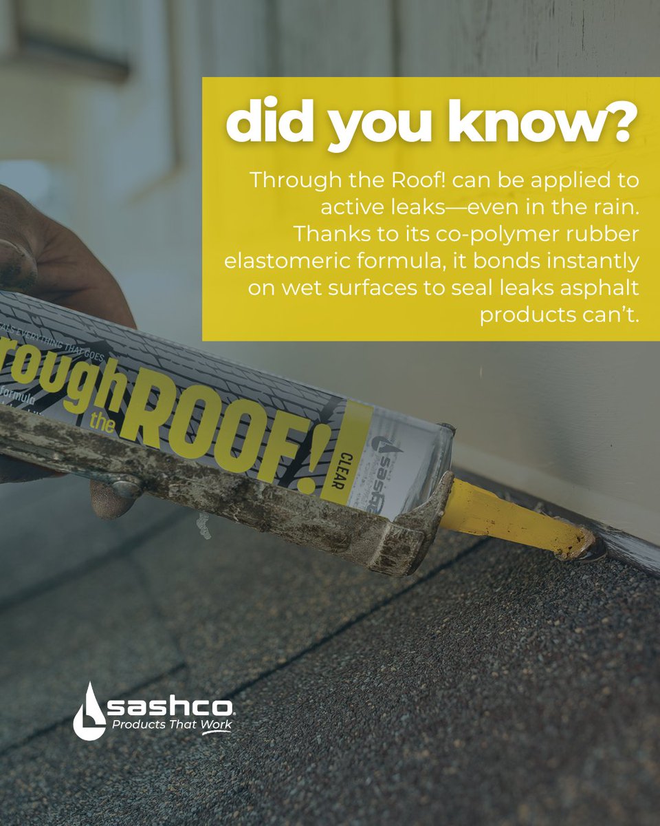 Through the Roof! grabs onto wet surfaces and stops active leaks on the spot. No panic necessary. 

#ThroughTheRoof #RoofRepair #Weatherproof #Roofing