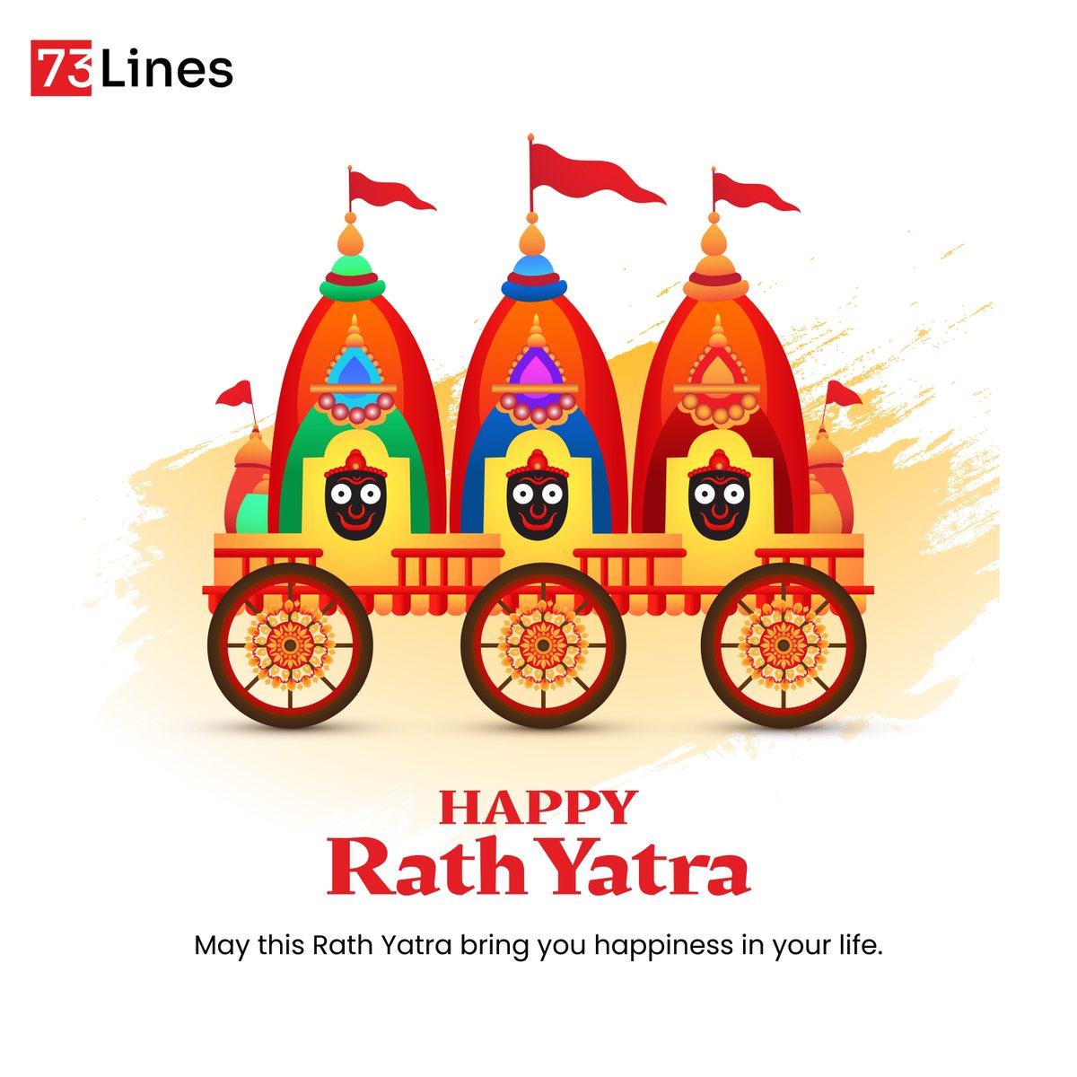 73_Lines's tweet photo. 🌿 As the wheels of the Rath move forward, so should we — with purpose, faith, and humility.

May Lord Jagannath guide us through life’s journey with strength and compassion.

Wishing you a blessed and joyful Rath Yatra. 🌼

#73Lines #HappyRathYatra #JagannathRathYatra https://t.co/brtUaJPaOK