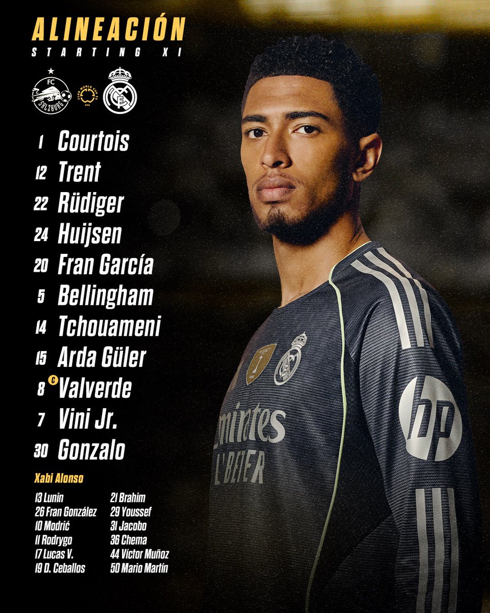 📝 The starting lineup for Real Madrid👑 vs. Salzburg ⚪🔴