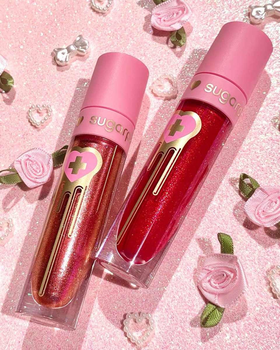Red hot energy! 🔥♥️🔥 Are you going for the juicy wet shine of Friend Zone lip gloss 💦 or the glittering ✨ matte glamour of Luvbug liquid lip color? #sugarpill #indiemakeup #womanowned #asianowned #glitterlipgloss #glitterliquidlipstick #fairymakeup