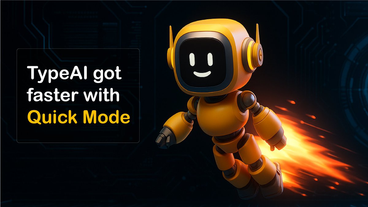 Do you know TypeAI is even faster with Quick Mode? It lets you complete swaps in around 10 seconds, get instant price feeds, and decode transactions without breaking a sweat
