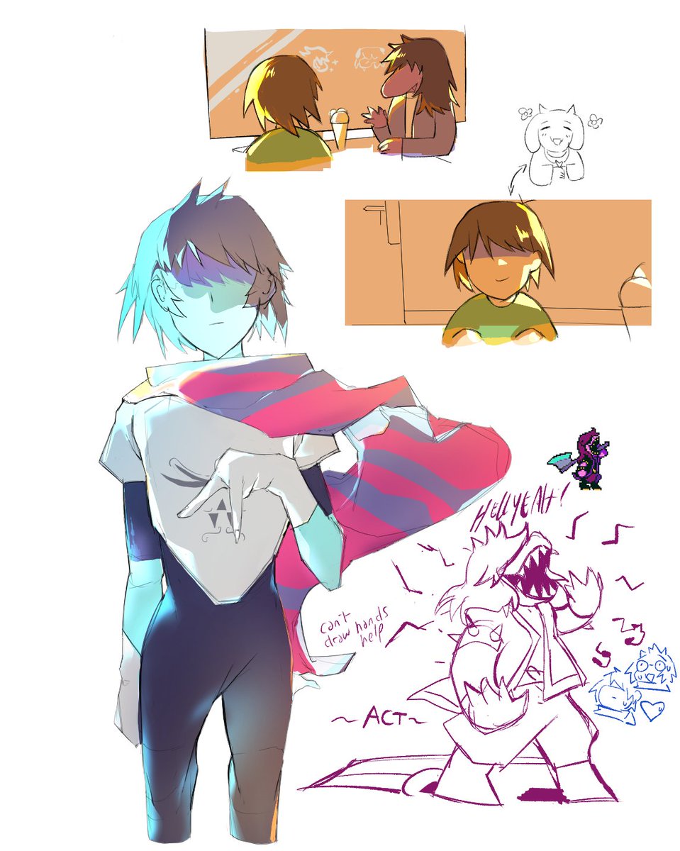 Ray_Draw12's tweet image. #deltarune #deltarunechapter4  my brain just drew what he wanted, with... deltarune doodle