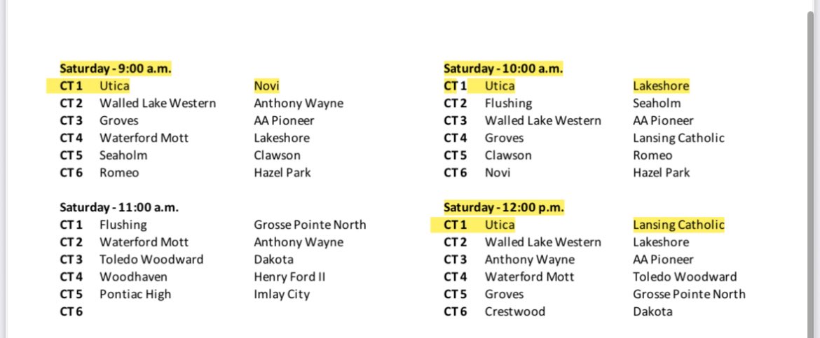 Our Oakland University Schedule. Coaches feel free to stop by and check us out!

(Friday, Saturday)