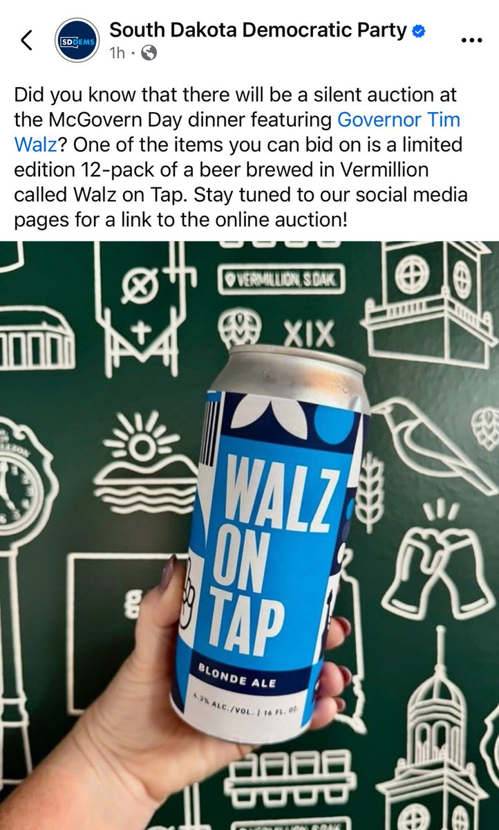 morningtake's tweet image. Meanwhile in South Dakota... @GovTimWalz has a beer brewed for him.