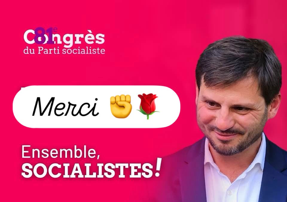 Ce soir les militant.e.s du <a href="/PSfederation92/">Parti Socialiste 92 🌹</a> m’ont fait l’honneur de me réélire 1er secrétaire fédéral : leur confiance m’honore et m’oblige. 

Maintenant, place au rassemblement pour porter nos valeurs et combats au plus près des Français.e.s dans chacun de nos territoires ✊🌹