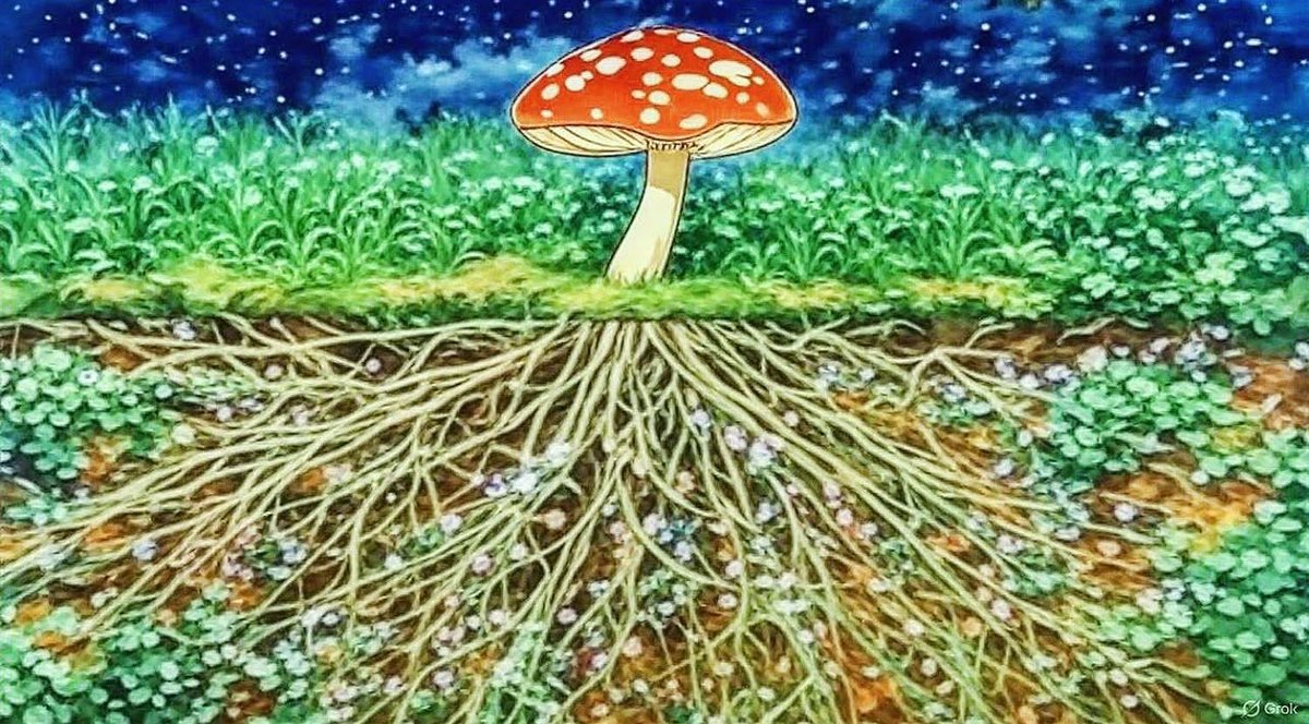 stinkycubert's tweet image. A forest burns..Rains pour. A Petri dish..and there, a slime is formed. Below, a network grows. Organic. This produces the fruits of the forest. In them? A point of the view. Memory. The thing that separates Ai from man, man from beast: Consciousness. Will you join the network?