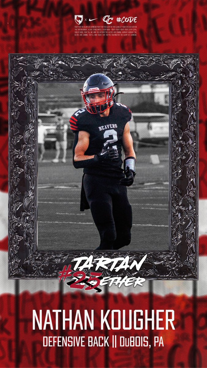 Carnegie Mellon Football (@tartanfb) on Twitter photo !❗️🚨#Tartan25ether🚨❗️!
.
👤: Nathan Kougher
📲: <a href="/NathanKougher/">Nathan Kougher</a>
📚: <a href="/CMUEngineering/">CMU College of Engineering</a>
🏈: DB
🎥: tinyurl.com/nkougher25
🏠: <a href="/DASDBeavers/">DuBois Area Athletics</a>
📍: DuBois, PA !❗️🚨#Tartan25ether🚨❗️!
.
👤: Nathan Kougher
📲: <a href="/NathanKougher/">Nathan Kougher</a>
📚: <a href="/CMUEngineering/">CMU College of Engineering</a>
🏈: DB
🎥: tinyurl.com/nkougher25
🏠: <a href="/DASDBeavers/">DuBois Area Athletics</a>
📍: DuBois, PA