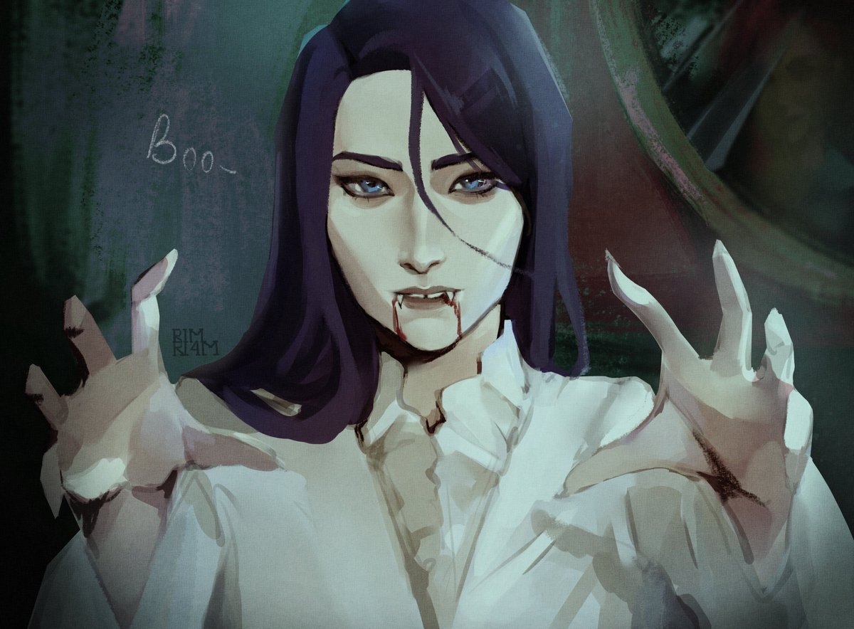 rimri4mm's tweet image. tysm for 15k!!!!!! here's vampire cait to scare(thank) you 馃馃#CaitlynKiramman