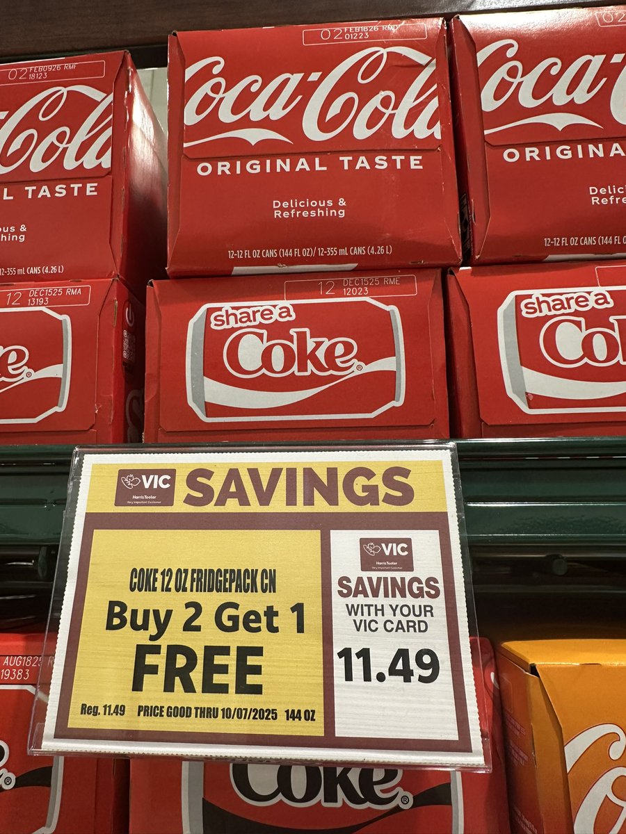 rpogge's tweet image. A 12-pack of Coke is $11.49 at my local @HarrisTeeter. Thanks, Obama.