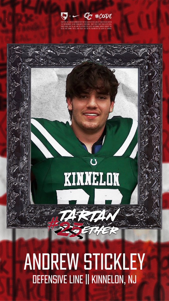 Carnegie Mellon Football (@tartanfb) on Twitter photo !❗️🚨#Tartan25ether🚨❗️!
.
👤: Andrew Stickley
📲: <a href="/AndrewStick39/">Andrew Stickley</a>
📚: <a href="/CMUEngineering/">CMU College of Engineering</a>
🏈: DL
🎥: tinyurl.com/astickley25
🏠: <a href="/KHS_Sports/">KinnelonHS Athletics</a>
📍: Kinnelon, NJ !❗️🚨#Tartan25ether🚨❗️!
.
👤: Andrew Stickley
📲: <a href="/AndrewStick39/">Andrew Stickley</a>
📚: <a href="/CMUEngineering/">CMU College of Engineering</a>
🏈: DL
🎥: tinyurl.com/astickley25
🏠: <a href="/KHS_Sports/">KinnelonHS Athletics</a>
📍: Kinnelon, NJ