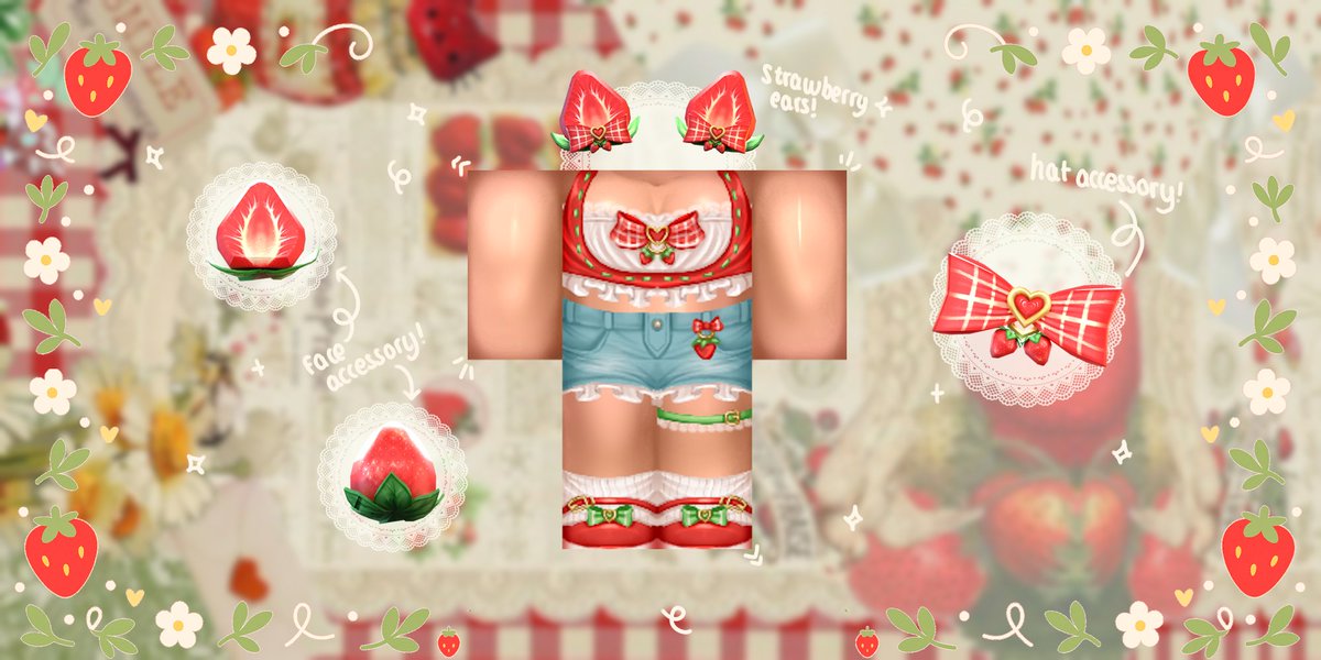 ° ⋆ 🍓 Sweet Strawberry Set! 🌼 ° ⋆

Shop here! (in desc.)↓ˏˋ °
roblox.com/catalog/991540…

#Roblox #RobloxDesigner #RobloxUGC #RobloxDev #Strawberry