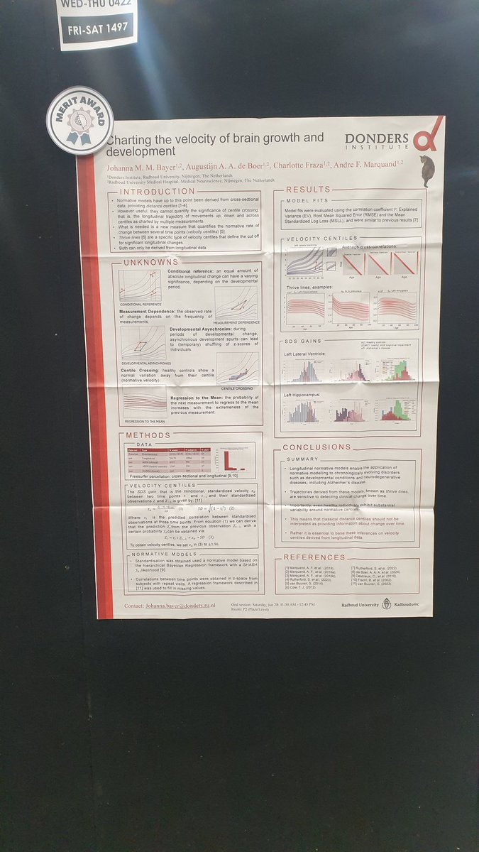 Visit me at poster 1497 on longitudinal normative modelling at   #OHBM2025 :)