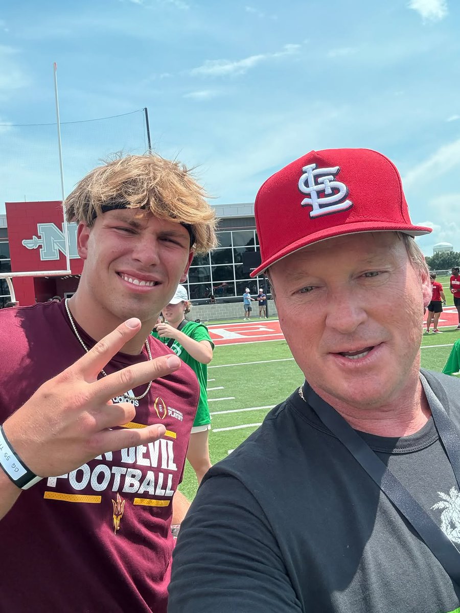 Sam Leavitt and Jon Gruden hanging out at the Manning Passing Academy.

 📸 <a href="/BarstoolGruden/">Jon Gruden</a> 

<a href="/KennyDillingham/">Coach Dillingham</a> <a href="/coacharroyo/">Coach Arroyo</a>