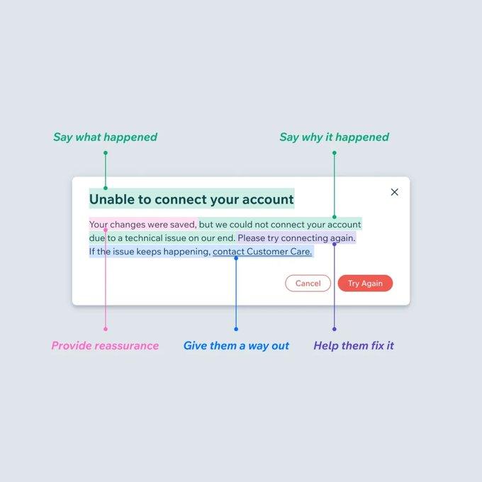 ❌ Bad error message ........... ✅ Good error message