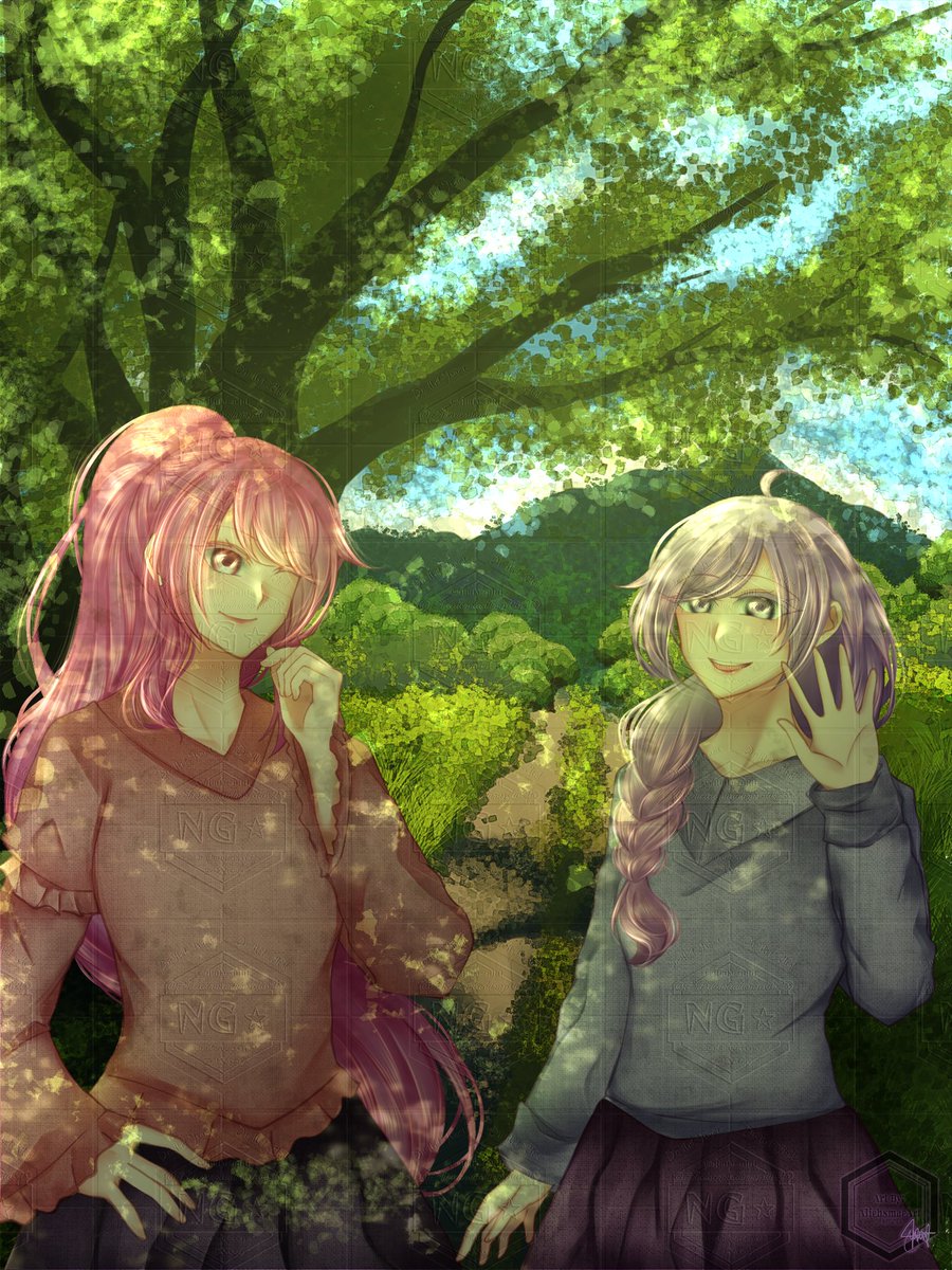 Hanging out together. જ⁀➴ ♡
🩷⋆˚𝜗 Shinka &amp; Violet 𝜚˚⋆💜

💗+RT= APPRECIATED•͈ᴗ⁃͈⊹
#artmoots #moots #ocart #originalcharacterart #digitalart