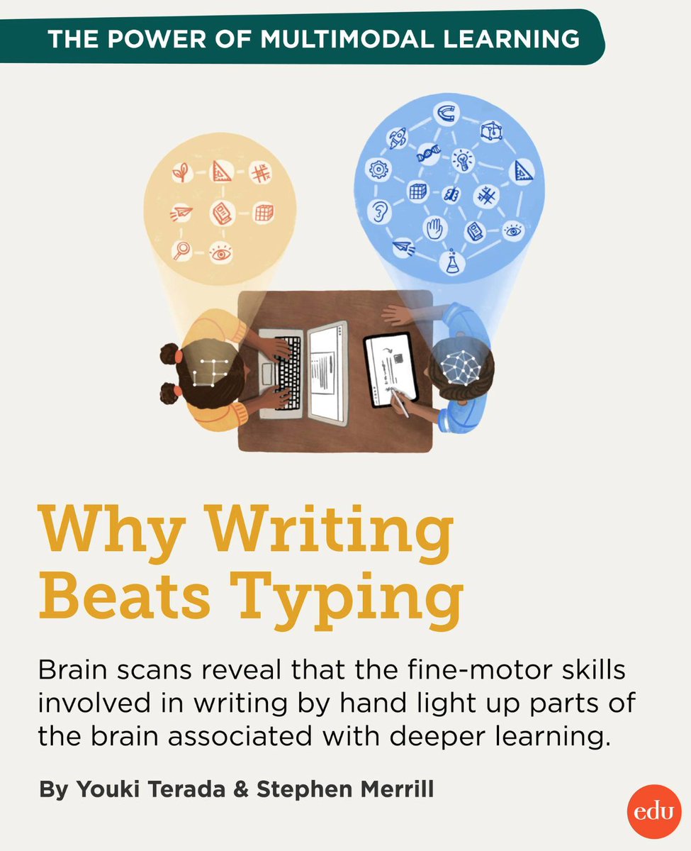 "Neuroscientists say: Don’t write off handwriting! ✍️" <a href="/edutopia/">edutopia</a>  #aakcares #allaboutkids