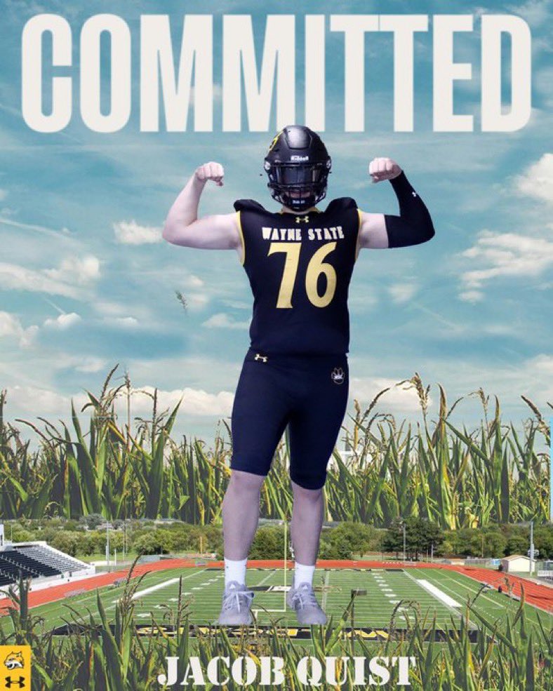 Jacob Quist (@jacobquist2026) on Twitter photo After careful consideration I am blessed to announce my commitment to <a href="/WayneStFootball/">Wayne State Football</a>! I want to thank all friends, family, and coaches who have helped and supported me to become the best that I can be. #PawUp26
<a href="/LMasters8/">Logan Masters</a> <a href="/brohach3/">Brody Rohach</a> <a href="/Coach_KGaster/">Kaleb Gaster</a>
<a href="/david_mcenaney/">David Mac</a> <a href="/MWWildcatFB/">Millard West Wildcat FB</a> After careful consideration I am blessed to announce my commitment to <a href="/WayneStFootball/">Wayne State Football</a>! I want to thank all friends, family, and coaches who have helped and supported me to become the best that I can be. #PawUp26
<a href="/LMasters8/">Logan Masters</a> <a href="/brohach3/">Brody Rohach</a> <a href="/Coach_KGaster/">Kaleb Gaster</a>
<a href="/david_mcenaney/">David Mac</a> <a href="/MWWildcatFB/">Millard West Wildcat FB</a>
