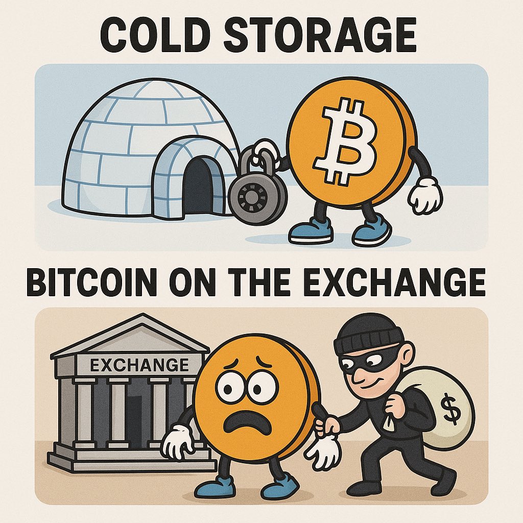 Not your keys, not your coins.

Lock your Bitcoin before someone else does.

Self-custody Bitcoin is real Bitcoin.

Just make sure you choose a secure hardware wallet and get your seed phrase into a metal plate—metal beats paper every time!

#Bitcoin #ColdStorage #SelfCustody