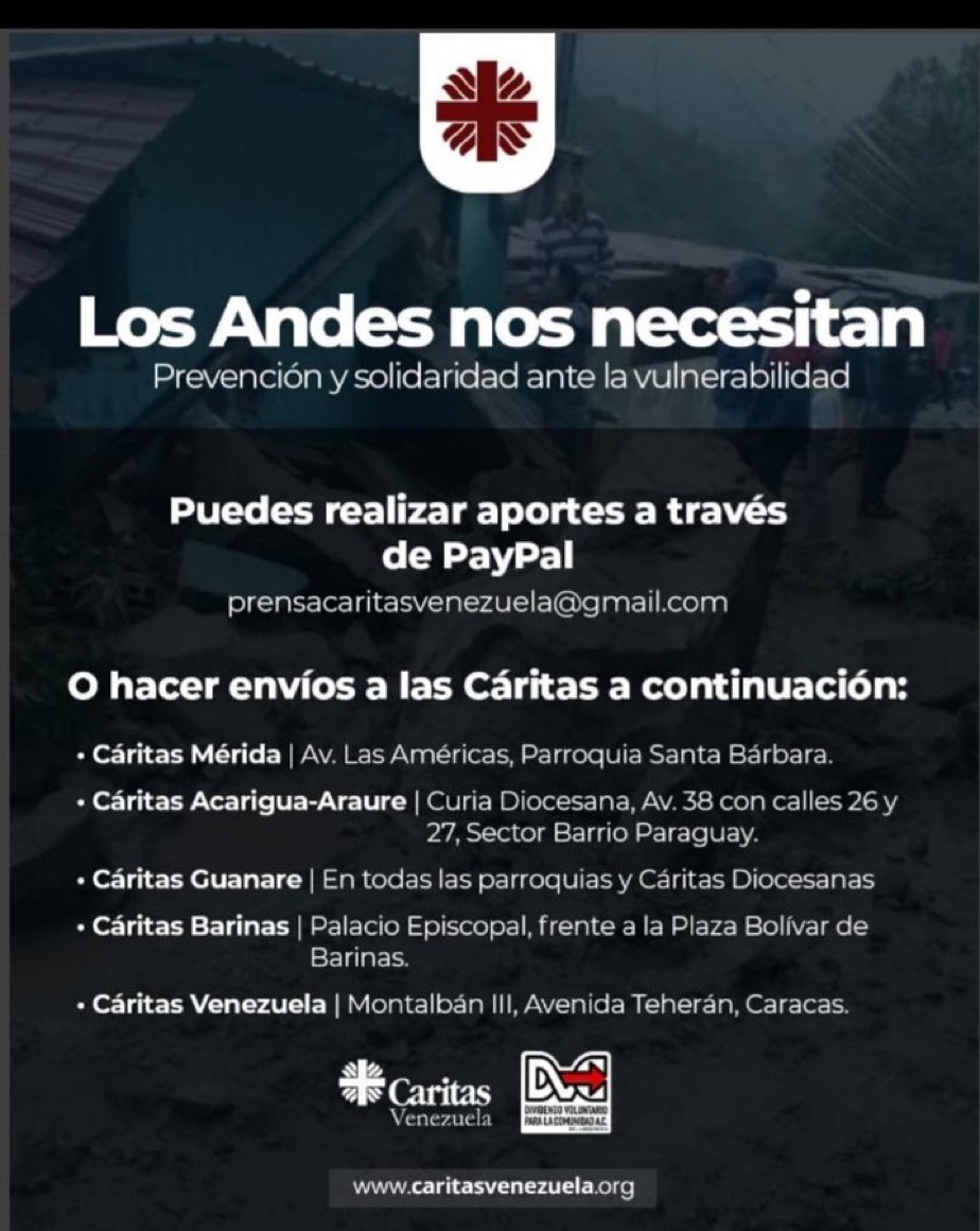 memosquera's tweet photo. Nuestros hermanos de Los Andes requieren de todos nosotros. El volumen de agua por las lluvias fue desproporcionado , los ríos se desbordaron.Según información oficial :
25 puentes colapsaron, 16 de ellos pérdida total.
370 viviendas afectadas. #Venezuela #Lluvias #Andes https://t.co/64rKwPEkno
