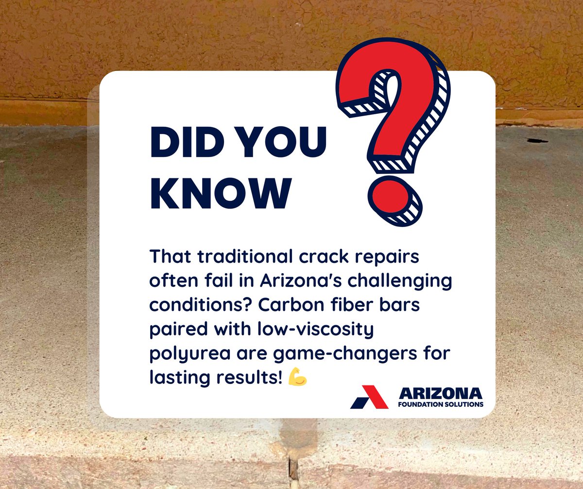 AZFoundationFix's tweet photo. Cracked floor? We stitch slabs with aerospace-grade carbon fiber—faster, stronger, cleaner than steel. Arizona homeowners are buzzing. Book: https://t.co/uqU5mRX1l6 or call 844-721-6665 @ArizonaFoundationSolutions #ConcreteRepair #Phoenix https://t.co/m6FkGjPEob