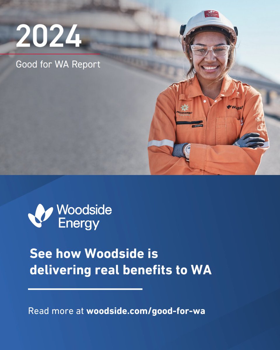 Woodside has been part of the Western Australian landscape for more than 50 years. We’re proud of how we've delivered for our home state in 2024.

For more information on how we are delivering what's good for WA, read the full report here: bit.ly/4kaq7jQ