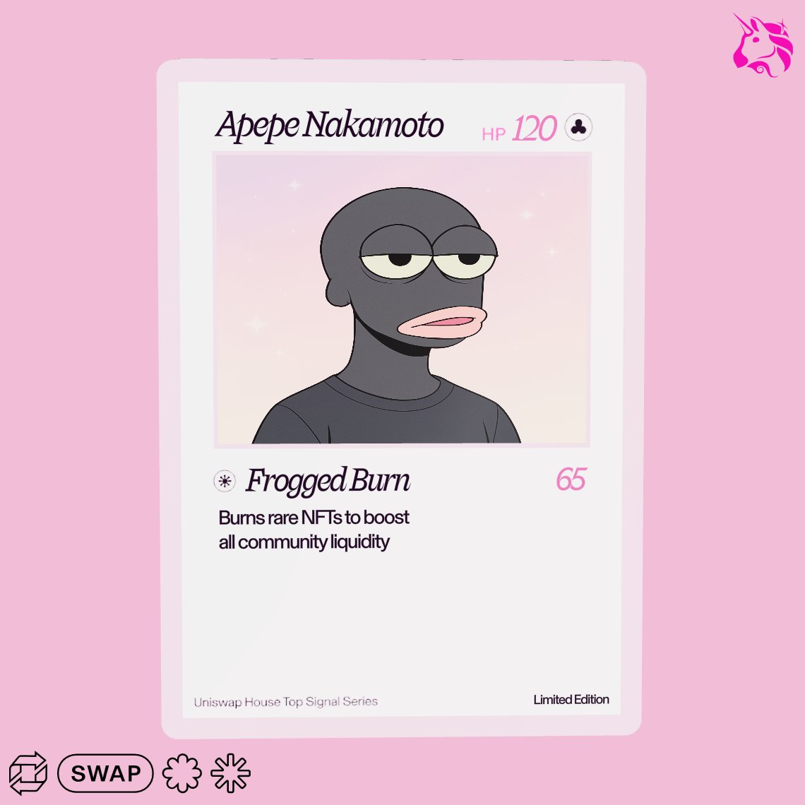 Apepe Nakamoto (@apepenakamoto) on Twitter photo Just pulled a grail! Frogged Burn! πΈ
Check out my Uniswap trading card π¦
Burns rare NFTs to boost all community liquidity!
Apepeeeee!
<a href="/RareApepesNFT/">Rare Apepes</a> Just pulled a grail! Frogged Burn! πΈ
Check out my Uniswap trading card π¦
Burns rare NFTs to boost all community liquidity!
Apepeeeee!
<a href="/RareApepesNFT/">Rare Apepes</a>