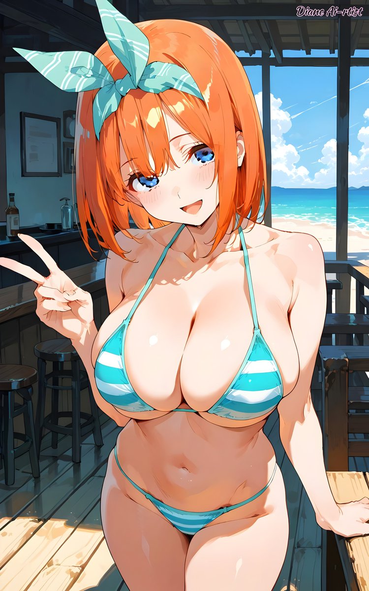 Pinkame56272174's tweet photo. Yotsuba Nakano (Aqua Striped Bikini)
Part: 1
By Diane Ai-rtist

#YotsubaNakano #gotoubunnohanayome #TheQuintessentialQuintuplets #lasquintillizas #Harem #Anime #Swimsuit #Bikini #StripedBikini #SexyCharacter #AiArt https://t.co/FFvY3Dwyjk