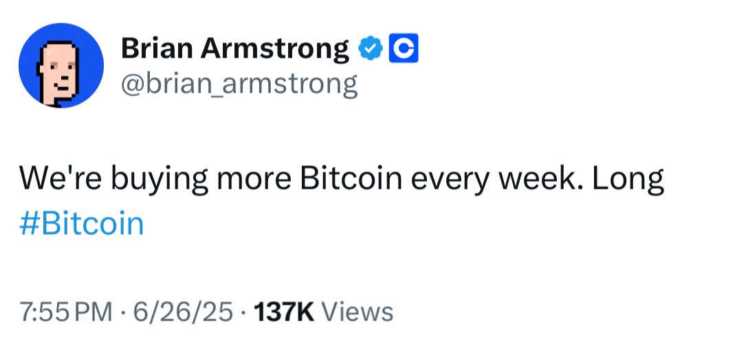 JUST IN: Coinbase CEO claims they are “buying more Bitcoin every week.” Is this true?
