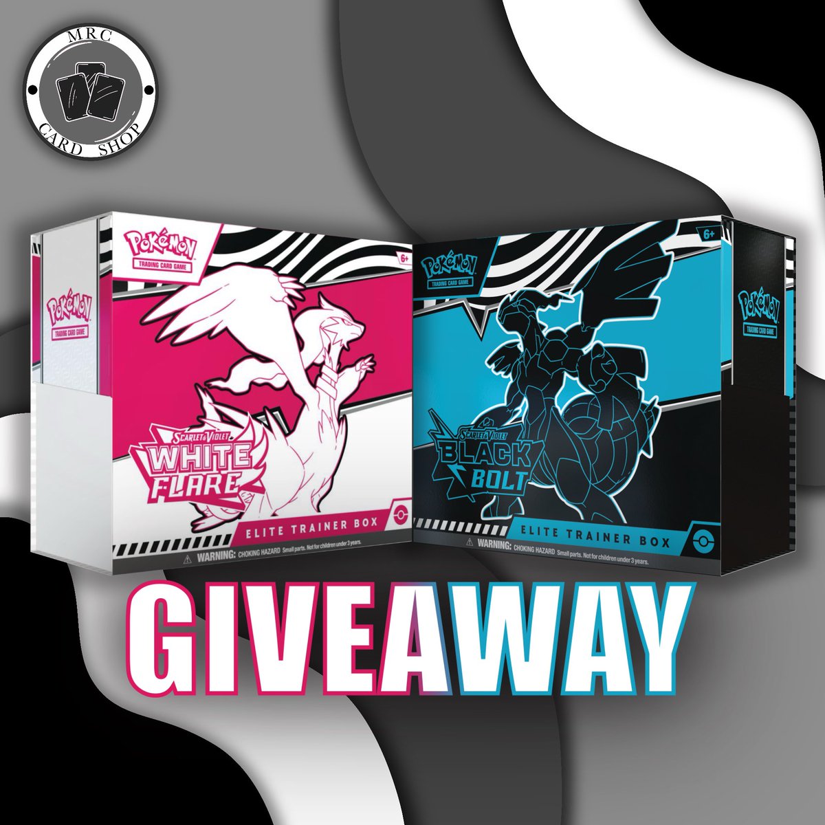 Giveaway time ⚫️ ⚪️!

1 White Flare and 1 Black Bolt ETB 

To enter:

✅ Follow <a href="/MikeysRetro/">Mikey</a> and <a href="/MRCCardShop/">MRC Card Shop</a> 
✅ RT this post
✅ Optional: Tag some friends and comment your favorite gen 5 Pokemon!