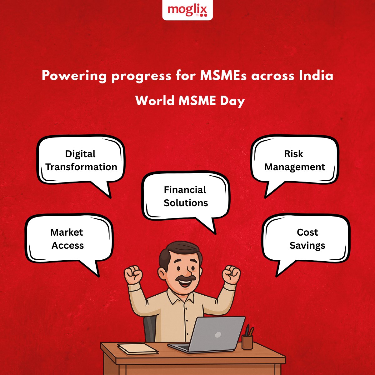 Today, we honor the resilience, passion, and hard work of MSMEs that form the backbone of our economy.

At Moglix, we salute the entrepreneurs, suppliers, and teams that drive innovation and create opportunities every day.

Happy MSME Day from Team Moglix!

#MSMEDay #Moglix