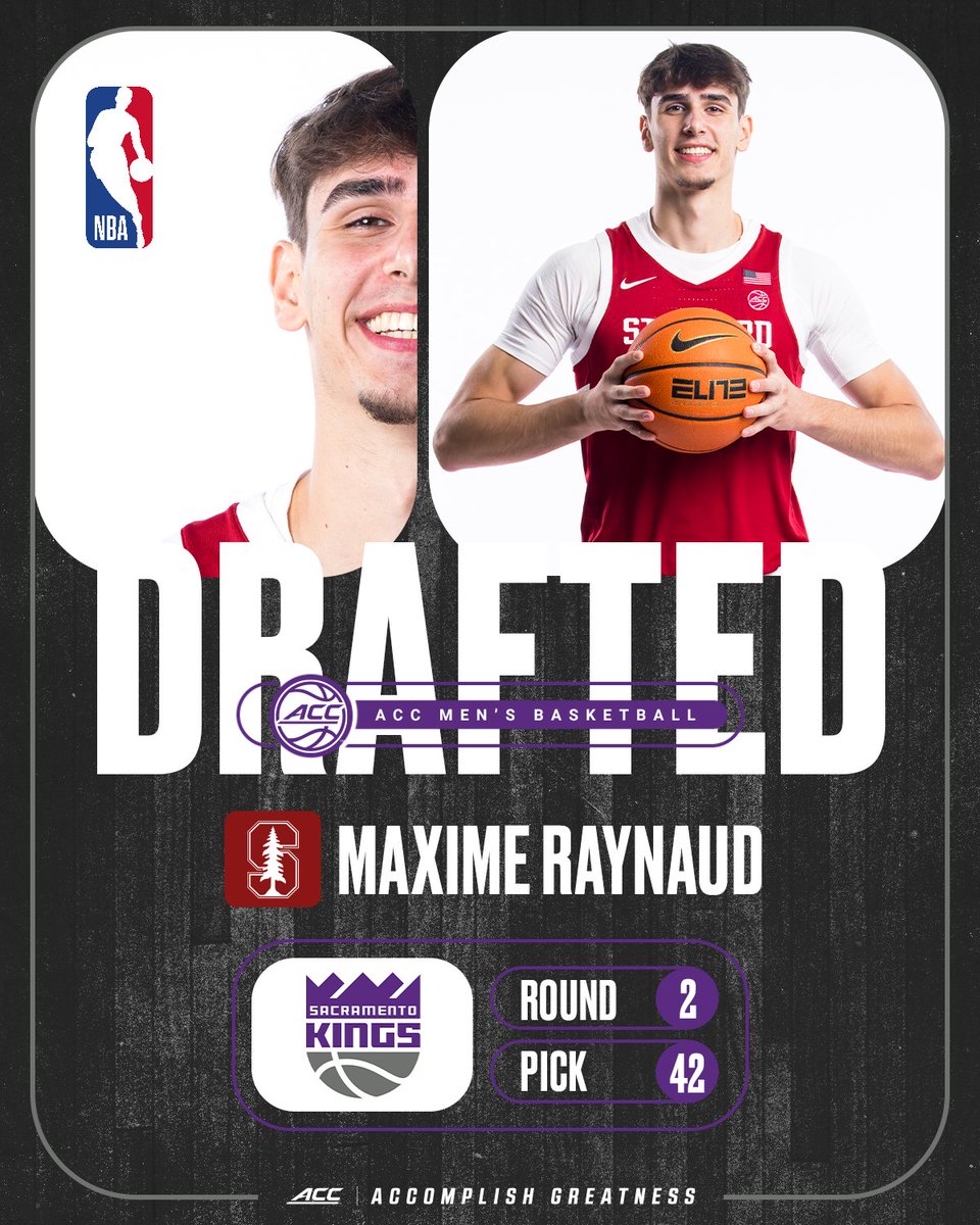 ACC Men's Basketball (@accmbb) on Twitter photo Got themselves a great one ๐ค
With the 42nd pick of the #NBADraft, the <a href="/SacramentoKings/">Sacramento Kings</a> select Maxime Raynaud. Got themselves a great one ๐ค
With the 42nd pick of the #NBADraft, the <a href="/SacramentoKings/">Sacramento Kings</a> select Maxime Raynaud.