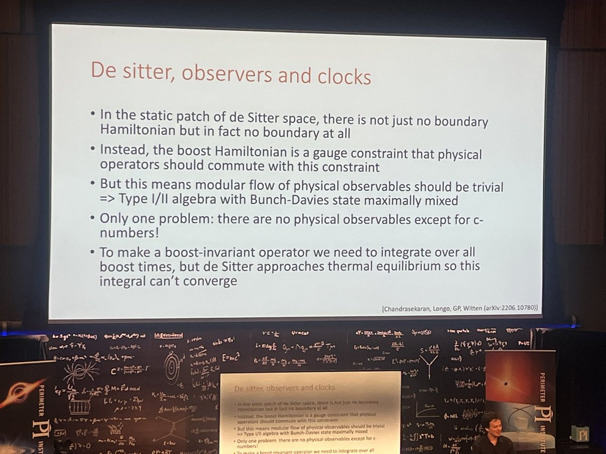 MMylova's tweet image. Have been attending the QIQG (Quantum Information and Quantum Gravity) conference at Perimeter Institute this week. It’s great to catch up with collaborators and watch some very interesting talks! Gentle reminder: we don’t live in a universe with a positive cosmological constant