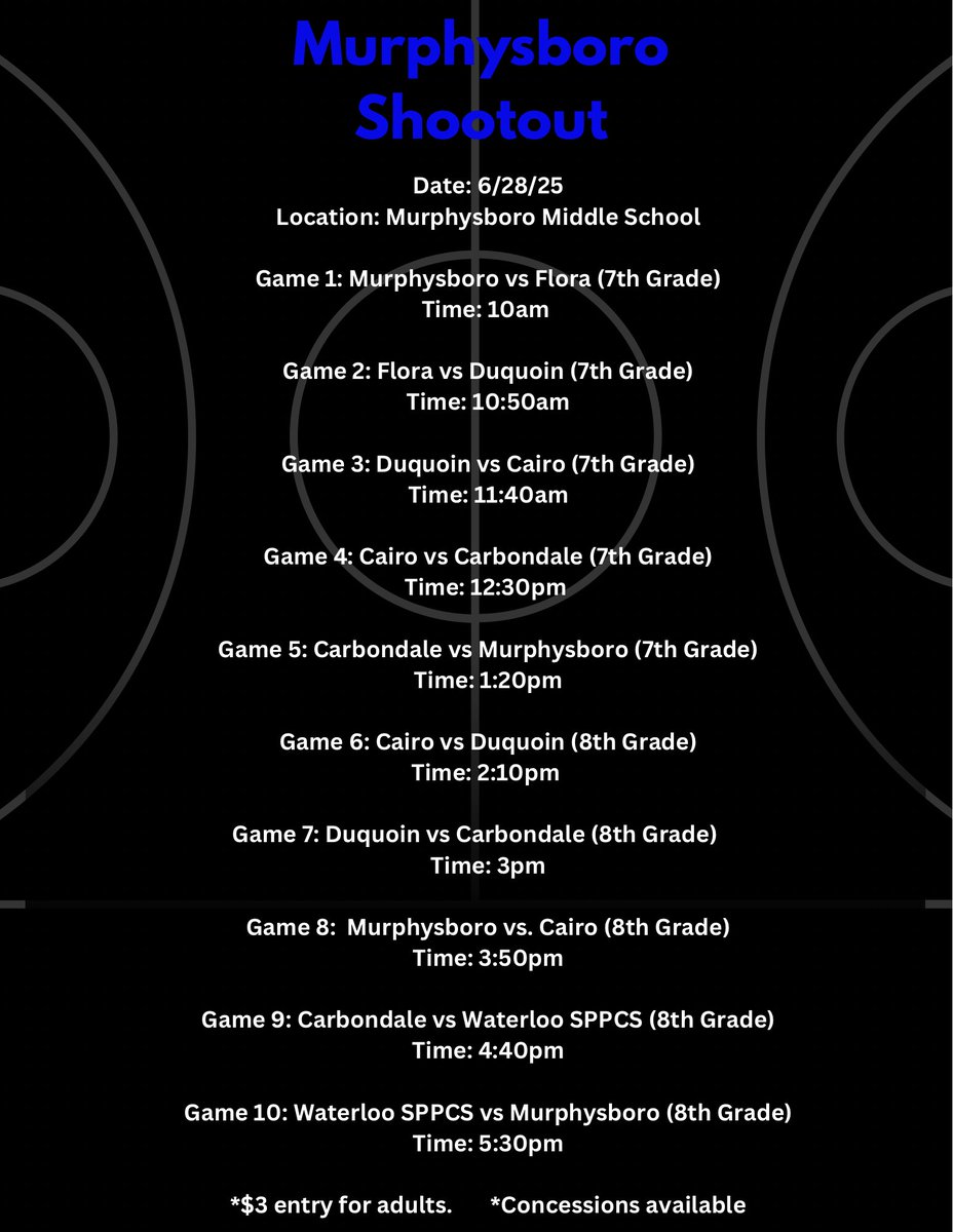 Come out to Murphysboro Middle School Saturday to watch some basketball!
