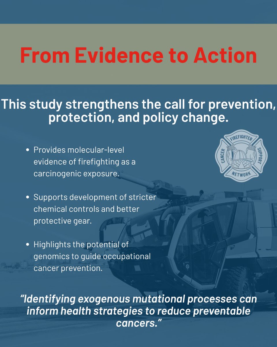 Genetic fingerprints in firefighter brain tumors reveal occupational cancer risk.

🧬 Study found chemical-linked DNA damage (SBS42) in gliomas
🔥 Mutation burden climbed with more years on the job
⚠️ Damage linked to known cancer-driving genes

📖 pubmed.ncbi.nlm.nih.gov/40059488/