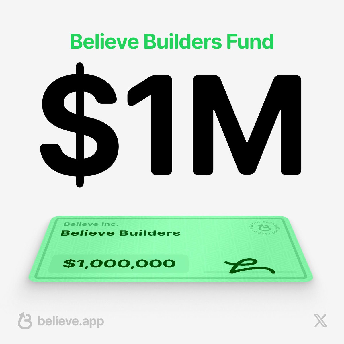 🚨NEW: @believeapp launches the $1M Believe Builders Fund on @Solana to  support high-potential builders and communities through grants, hackathons,  and incentives.