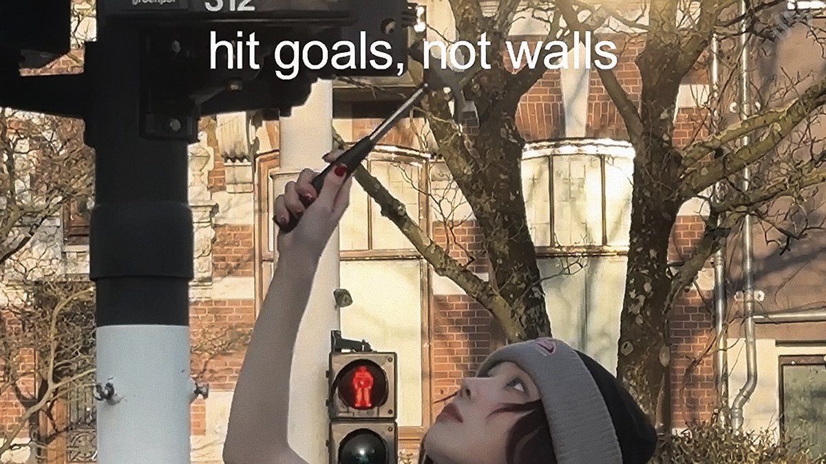 winrter's tweet image. Hit goals, not walls.