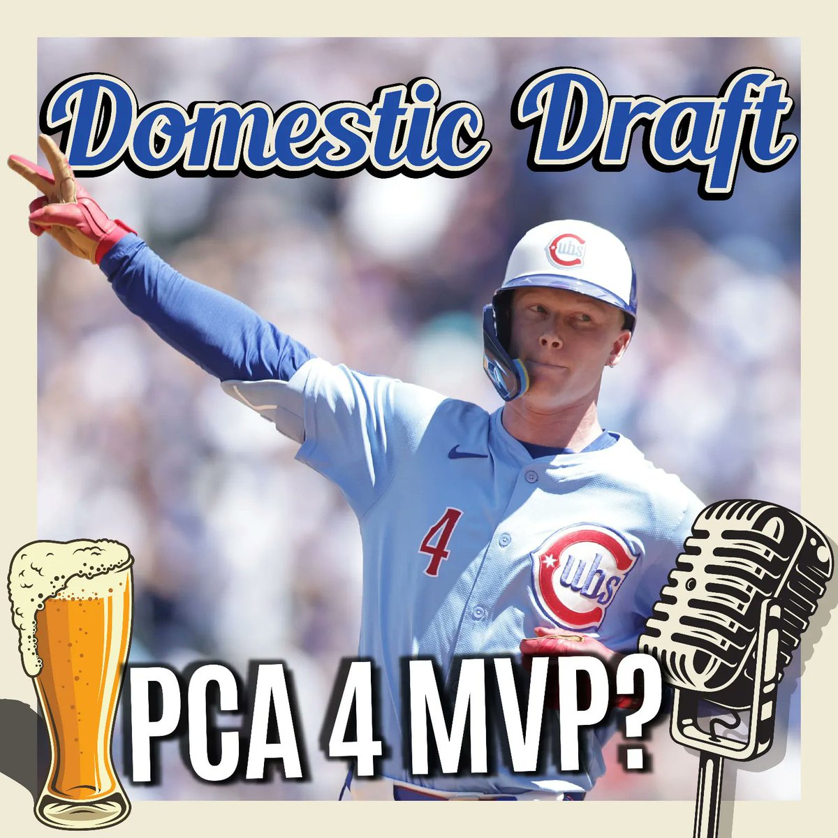 DomesticDraft's tweet image. 🚨NEW PODCAST🚨

The Cubs may not be leading the division, but one thing is clear: Pete Crow-Armstrong has arrived. In this episode, the guys break down the Cubs' rollercoaster season and spotlight the breakout no one saw coming. Is PCA really an MVP candidate? Can the Cubs ride…