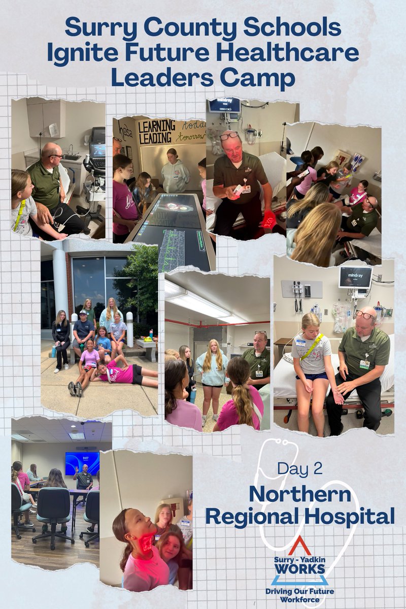 Surry-Yadkin Works (@suryadworks) on Twitter photo Day 2 of Surry County Schools Ignite Future Healthcare Leaders Camp! Students visited <a href="/ChooseNorthern/">Northern Regional Hospital</a> and Ms. Megan Park, a <a href="/SurryCoSchools/">Surry County Schools</a> Exceptional Children Program Specialist and Speech-Language Pathologist
#SurryYadkinWorks #CTEforNC Day 2 of Surry County Schools Ignite Future Healthcare Leaders Camp! Students visited <a href="/ChooseNorthern/">Northern Regional Hospital</a> and Ms. Megan Park, a <a href="/SurryCoSchools/">Surry County Schools</a> Exceptional Children Program Specialist and Speech-Language Pathologist
#SurryYadkinWorks #CTEforNC