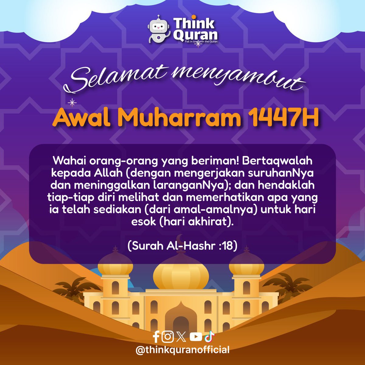 thinkquran_ind's tweet photo. Selamat TahunBaru Islam 1447 H
#thinkquran https://t.co/HyzvY76DOA