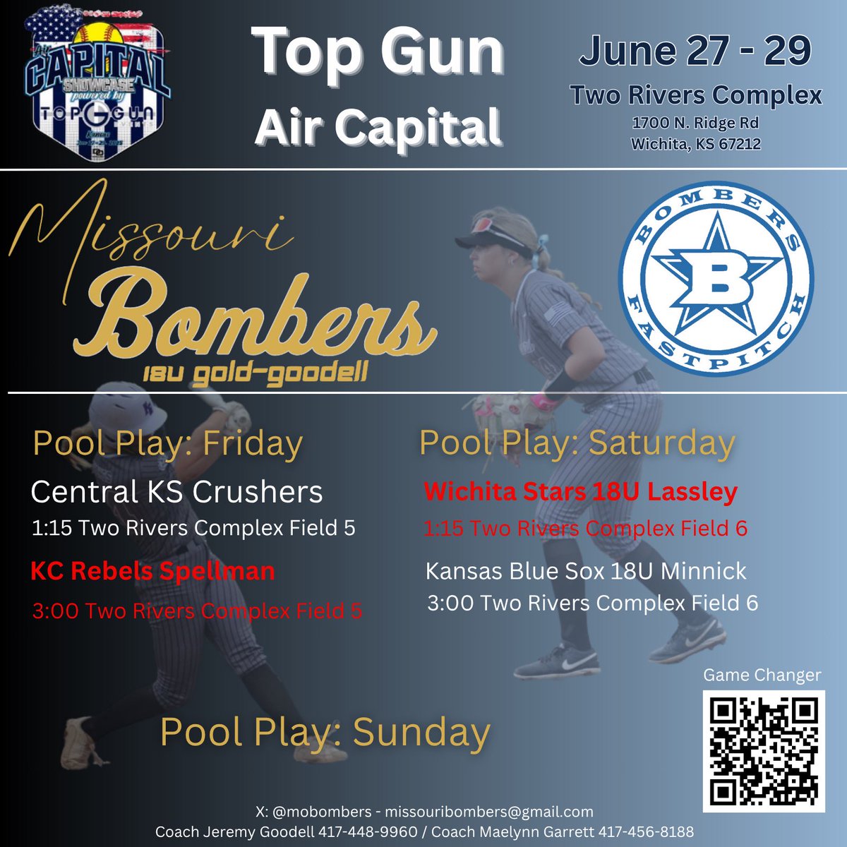Schedule for Wichita this weekend!