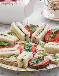 *adds more tea sandwiches - strawberry chicken salad, smoked salmon &amp; dill, truffle egg salad, ham &amp; Irish cheddar* #nipclub