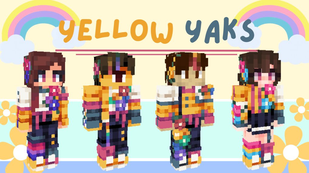 🌈 MCC Pride: Yellow Yaks Skins ! 🌈

Rts appreciated :D
Dls in replies 

#mccskins #mccfanart <a href="/KaraCorvus/">Kara Corvus</a> <a href="/Krinios/">Krinios</a> <a href="/Smallishbeans/">Smallishbeans</a> <a href="/vGumiho/">GUMI :3c</a>