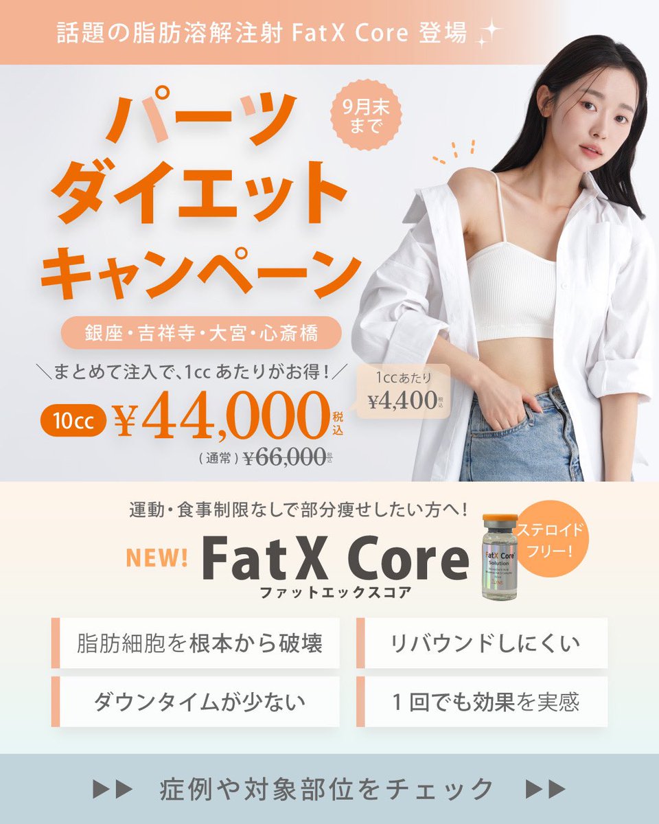 fat　他の方のご購入はご遠慮下さい パーツダイエットキャンペーン🎉 話題の脂肪溶解注射 FatX Core