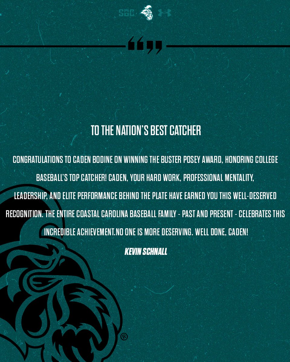 Kevin Schnall (@kschnall9) on Twitter photo All of us with <a href="/CoastalBaseball/">Coastal Carolina Baseball</a>, past and present, are proud of Caden. Congratulations on a great achievement All of us with <a href="/CoastalBaseball/">Coastal Carolina Baseball</a>, past and present, are proud of Caden. Congratulations on a great achievement